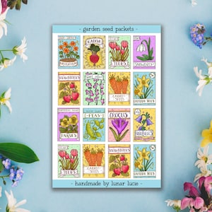 Garden Seed Sticker Sheet | Garden Stickers | Gift For Gardener | Gardening Gift Sticker Sheet | Garden Planner Stickers | Allotment Sticker