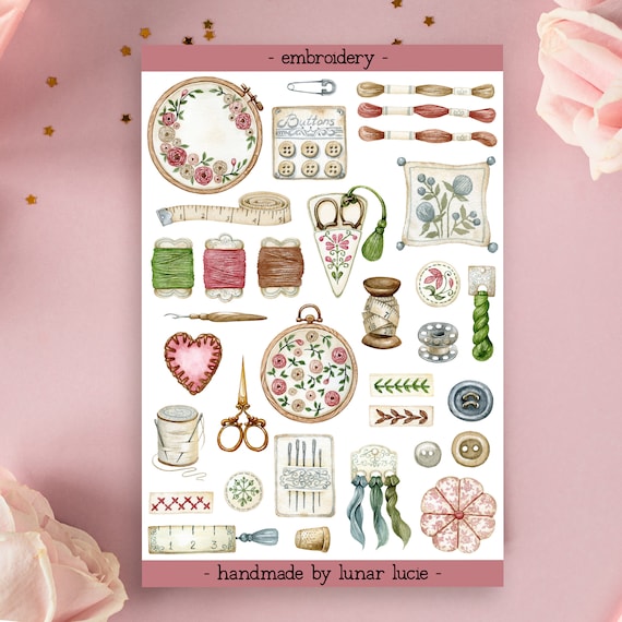Sewing Stickers, Planner Stickers, Journal Stickers, Scrapbooking
