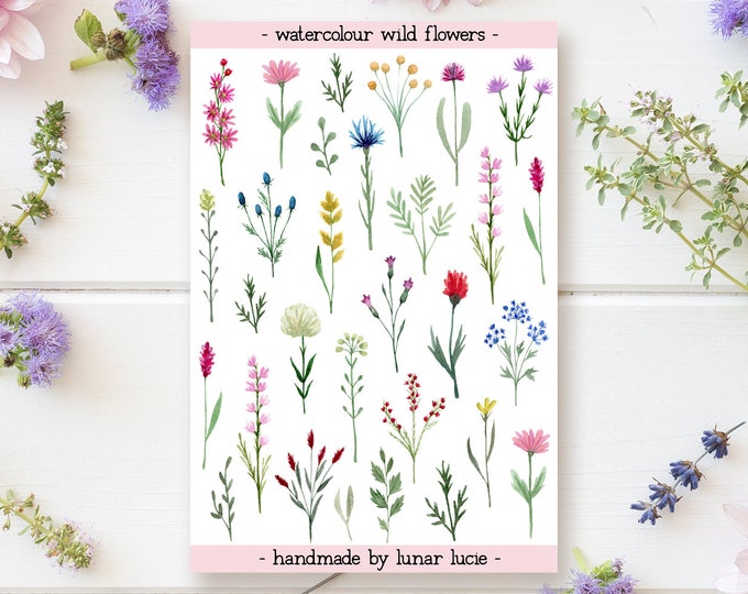Cottagecore Wild Flower Stickers | English Country Garden Stickers ...