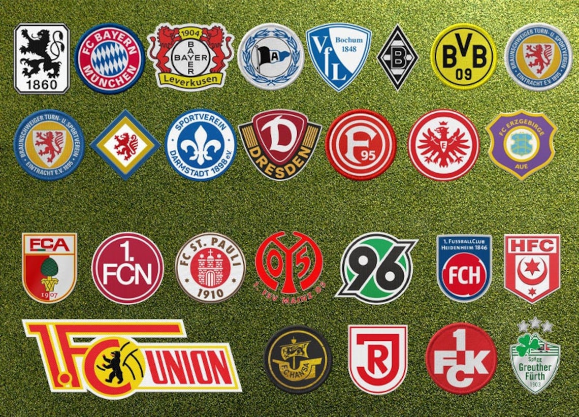 Bundesliga 1 2 3 Football Team Logos Digital files Etsy