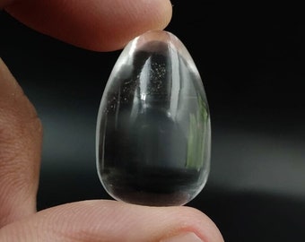 52.70 Cts,100% Natural Clear Quartz Egg, Crystal Egg Shape, Size 26x17 MM Sparkling Stone. Loose Gemstone.