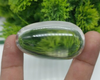 Clear Quartz Crystal Egg: 301 Cts Sparkling Gemstone, 29x50 mm