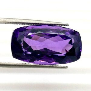 25 Cts, Unique Amethyst Gemstone Top Quality, Amethyst, Natural Faceted Brazilian Amethyst, Lotus Cut, Cushion Shape Size 12x22x12 MM