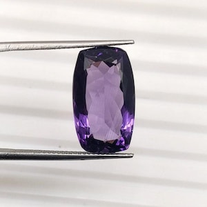 10.50 Cts, Unique Amethyst Gemstone Top Quality, Amethyst, Natural Faceted Brazilian Amethyst, 10x18x7 MM Lotus Cut, Cushion Shape.