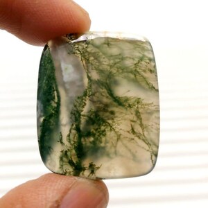 Cabochon di agata muschiata Scenic: gemma ottagonale da 43 carati, 29x24x6 mm