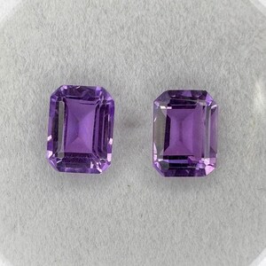 100%Natural Amethyst Pair Faceted Gemstone Top Quality Amethyst Octagon Shape Faceted Brazilian Amethyst Pair Loose Gemstone Size 6x8 MM