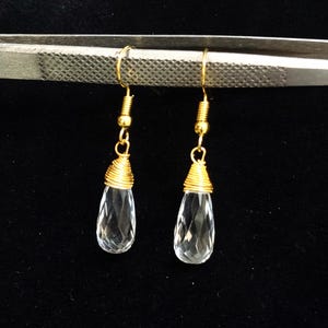 Lemon Quartz Dangle Earrings: Handmade Gemstone Bridal Jewelry