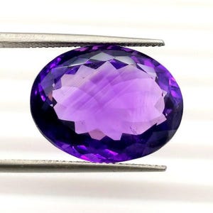 15 Cts Amazing Amethyst Gemstone Top Quality, Amethyst, Natural Faceted Brazilian Amethyst, 15x19x14 MM Lotus Cut, Oval Shape.