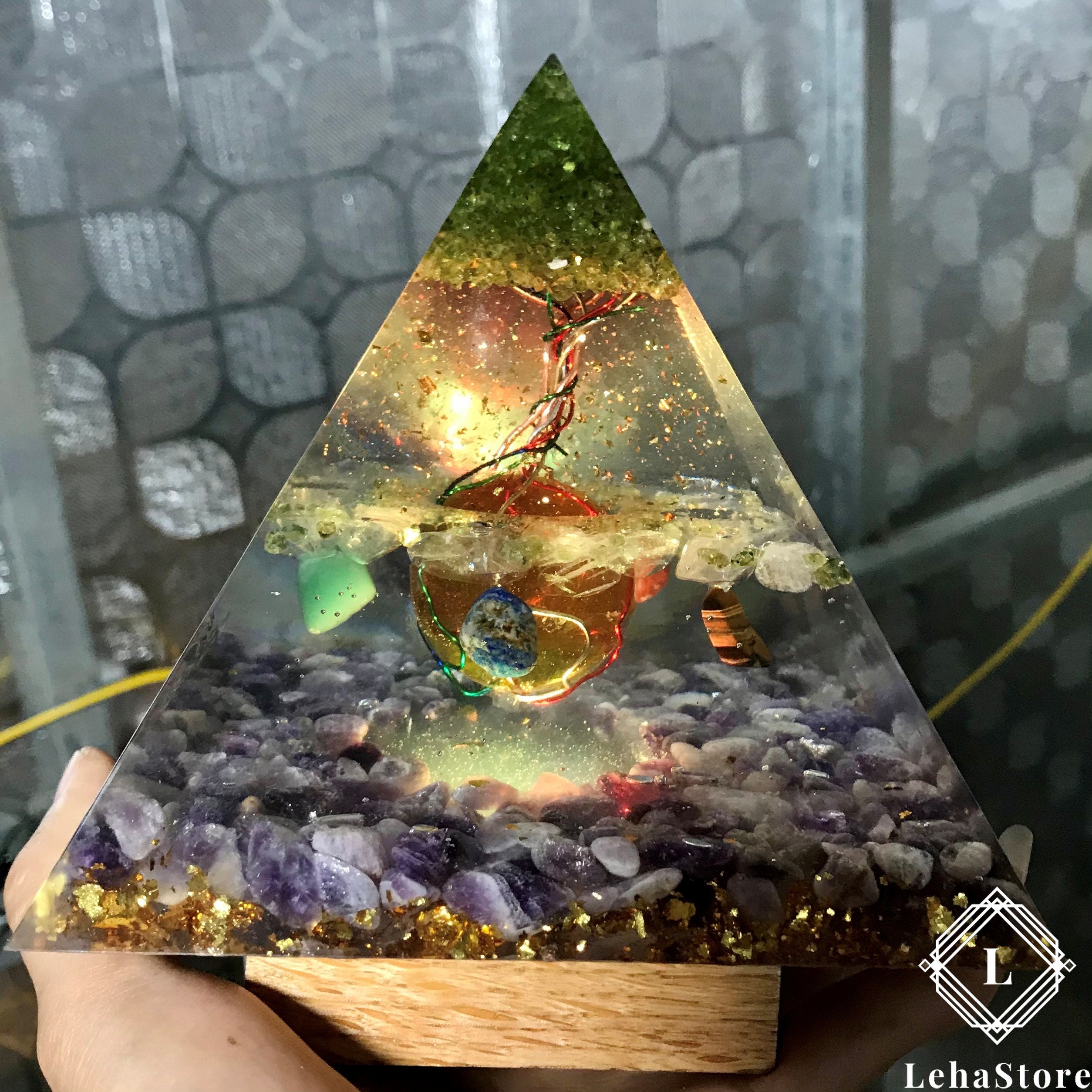 Handmade Lamp Night Light Pyramid Energy Epoxy Resin With 16 Etsy UK