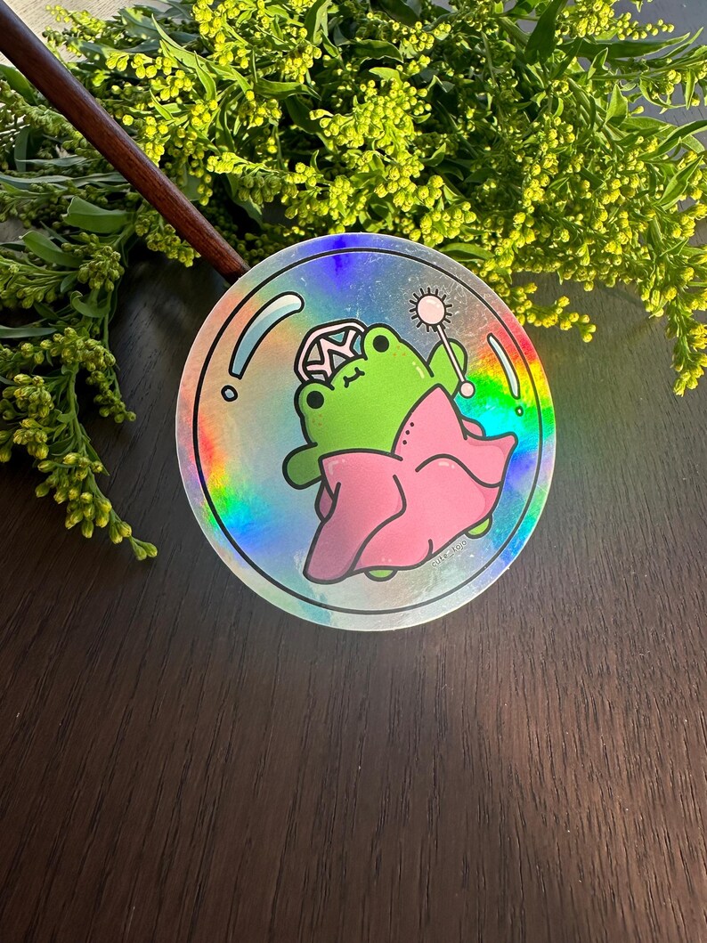 Holographic Glinda Frog Sticker – Kawaii Wicked-inspired Sticker - Etsy