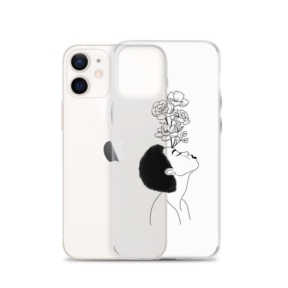 Clear iPhone Case with Floral design Etsy