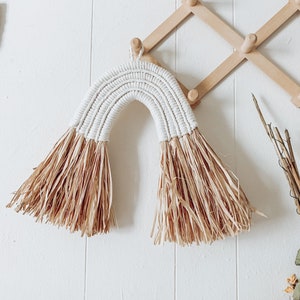 Raffia Arch, Boho Wall Decor, Raffia Macrame, Boho Home Decor, Nursery Room Decor, Wall Decor, Wall Hanger, Boho Arch, Raffia Hanger