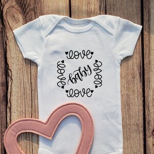 Custom Baby Love Bodysuit, Cute Baby Outfit, Unisex Baby Bodysuit, Baby Shower Gift, Cute Baby Gift, Christmas Gift for Baby