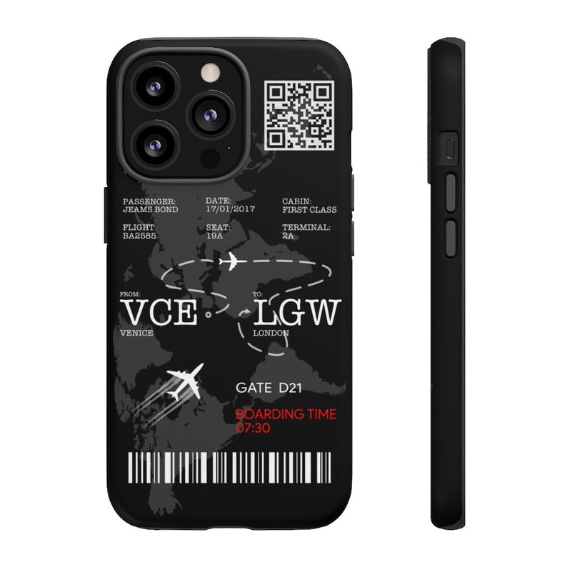 Personalised Boarding Pass With QR Code Iphone Case Aviation Etsy
