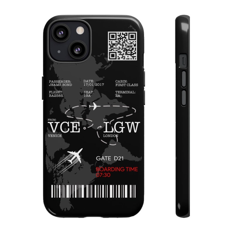 Personalised Boarding Pass With QR Code Iphone Case Aviation Etsy
