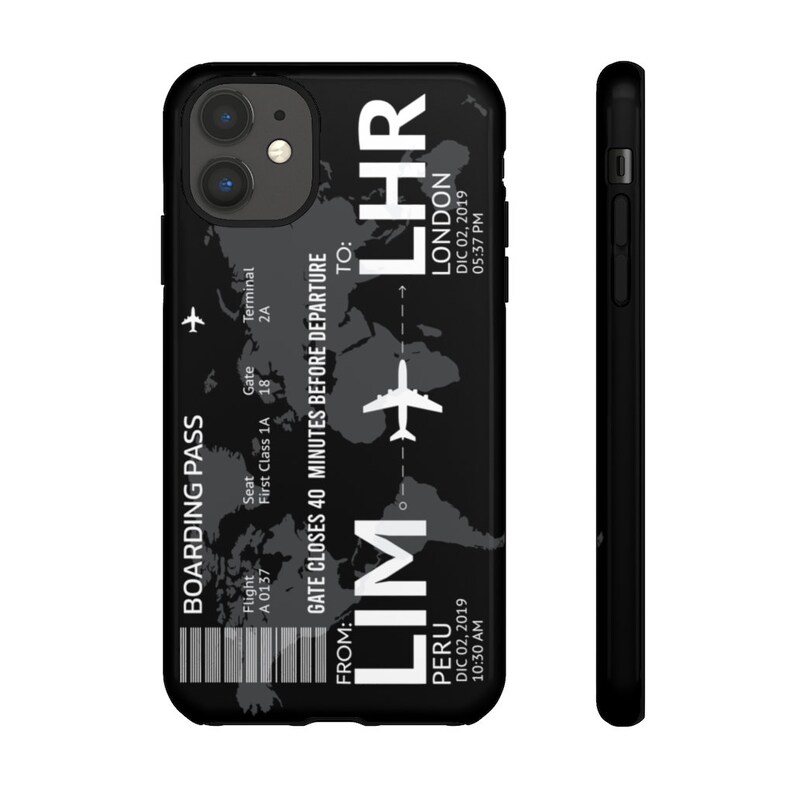 Personalised Boarding Pass Iphone Case Aviation Gift Tough Etsy