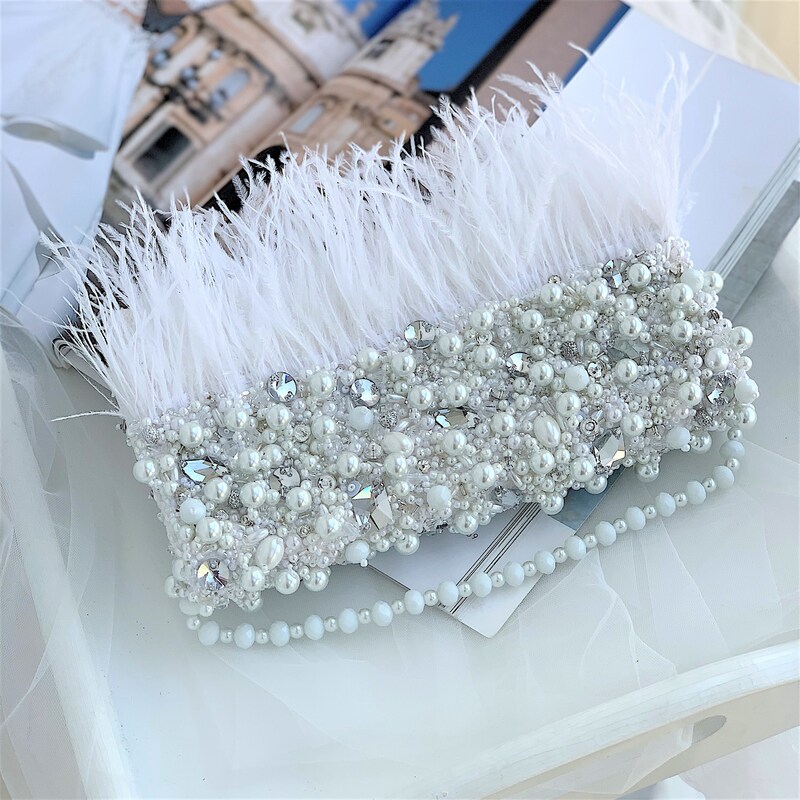 White Wedding Clutch Etsy