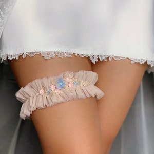 Bridal Garter Wedding Bow Lace Garter for Bride Rhinestone S23