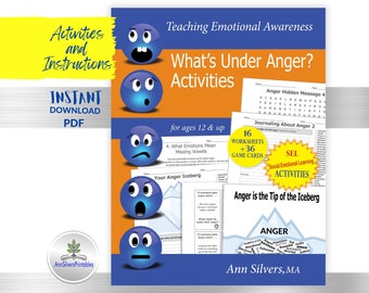 Anger Iceberg and Management, SEL Activities Worksheets and Teachers Manual for Teens, Mental Health Printable PDF Download