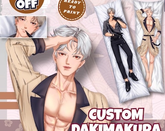Custom Anime Dakimakura Body Pillow Cover, Waifu, Husbando, OC, Fan Art, SFW Commission