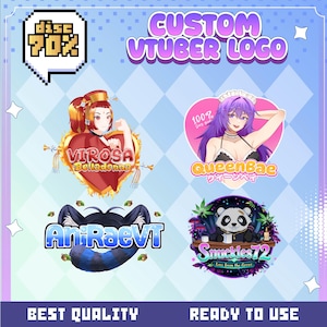 Niestandardowe logo VTuber na zamówienie - Kawaii PNGTuber i GIFTuber w stylu anime do streamingu