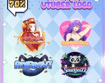Custom VTuber Logo Commission - Kawaii PNGTuber & GIFTuber Anime Style Design for Streaming