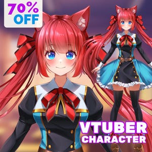 Niestandardowy model Vtuber Live2d | Zasoby Vtuber | Model Live2d | PNGtuber | Model Vtuber | Sztuka anime | do użytku komercyjnego