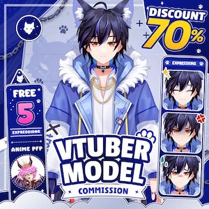 Modelo VTuber Live2D personalizado – Rigging completo y recursos de streaming para Twitch