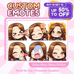 Emote Twitch personalizzate / Emote animate / Emote animali / Emote anime / Emote Twitch per streamer / Emote Twitch / Stile anime Chibi carino