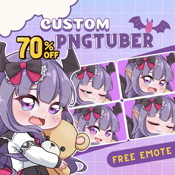 Custom Chibi Anime PNGTuber Model Commission - VeaDotube Avatar for Streaming Content Creation