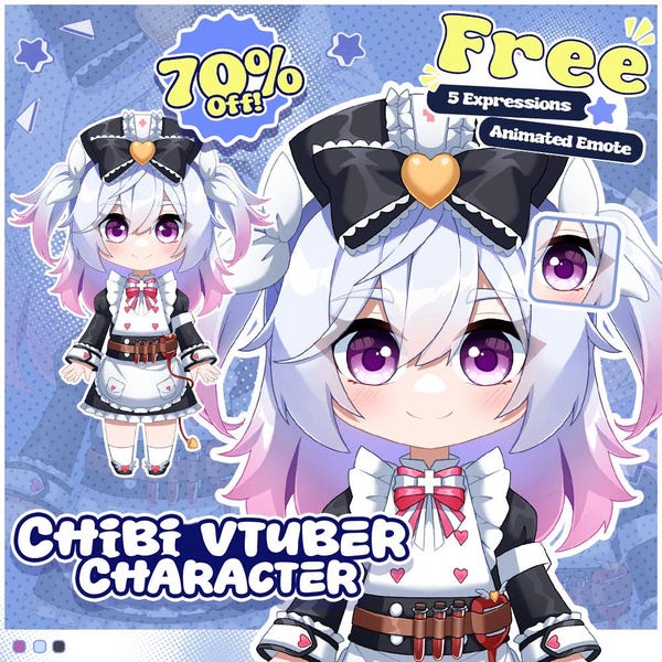Custom Chibi VTuber Model Commission: Live2D Avatar Design, Rigging & Character Creation Service