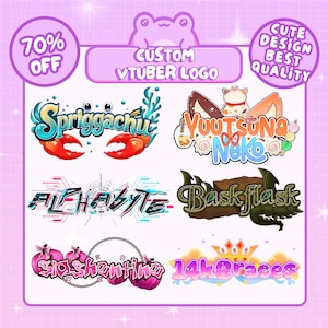 Logotipo de Vtuber personalizado, logotipo de Vtuber lindo, logotipo kawaii, logotipo PNGTuber, logotipo de Vtuber lindo, logotipo de Vtuber lindo personalizado, comisión de logotipo de GIFTuber