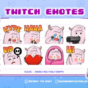 Cute Alpaca Emote | Cute Streamer Emoji | Twitch Emotes