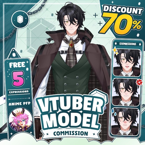 Custom LIve2D VTuber Model Commission | Custom Anime VTuber Character Design & Rigging | VTube Studio Ready Avatar