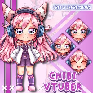 Chibi Vtuber-model op maat | Live2d-model | Vtuber Chibi-commissie | Vtuber-avatar | Tuigage: