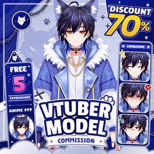Custom VTuber Model Commission | Live2D Rigging, Anime Avatar, Twitch Streamer Asset, PNGTuber