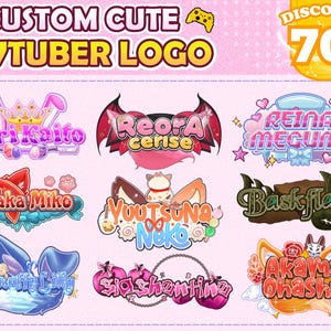 Custom Vtuber Logo, Cute Logo Vtuber, Kawaii Logo, PNGTuber Logo, Cute Vtuber Logo, Custom Cute Vtuber Logo, GIFTuber Logo Commission