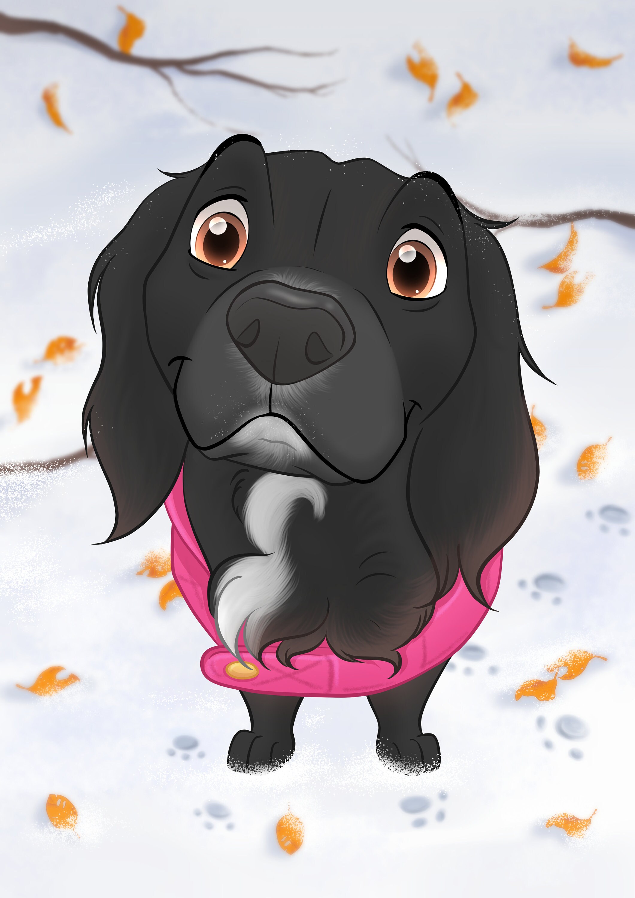 Pet Disney Style Pet Disney Portrait Custom pet art Custom Etsy