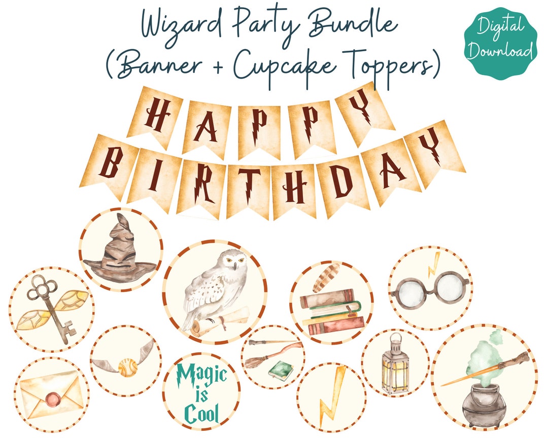 Wizard Party Printable Bundle for Birthday Baby Shower or - Etsy