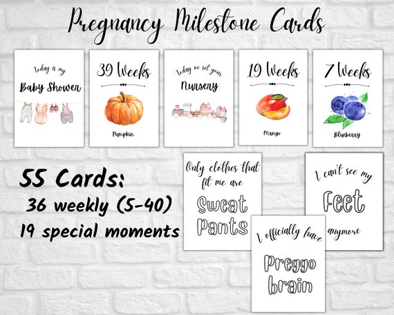 Months In Motion Weekly Pregnancy Stickers - Set Of 36 Baby Bump Photo Props For Maternity Photos - View #3