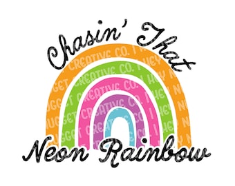 Neon Rainbow SVG: countrymuziek shirtontwerp (digitale download)