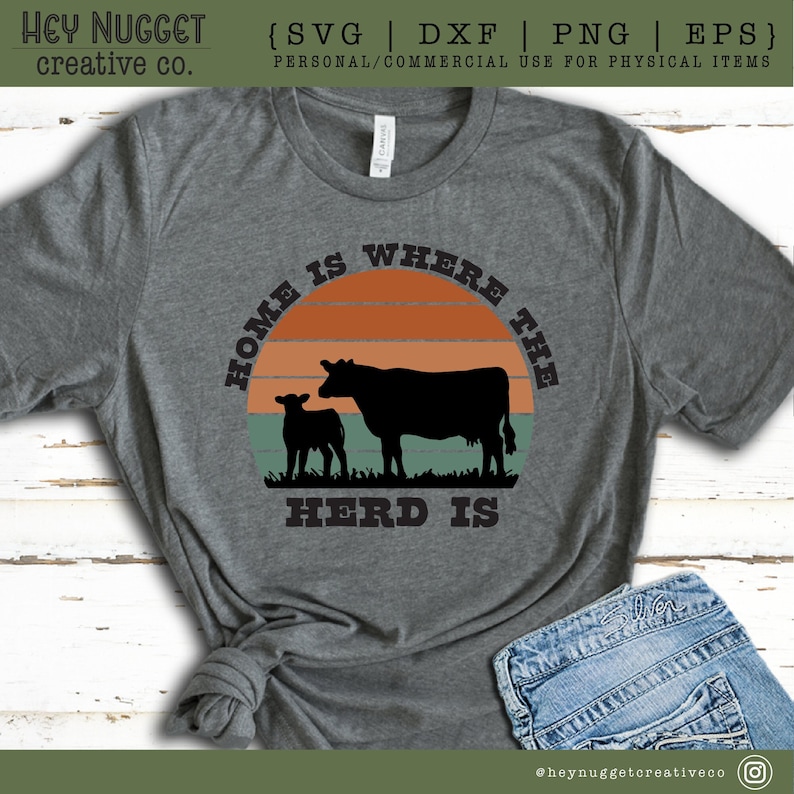 Home is Where the Herd is SVG: Rancher Cattle Design (digital Download ...