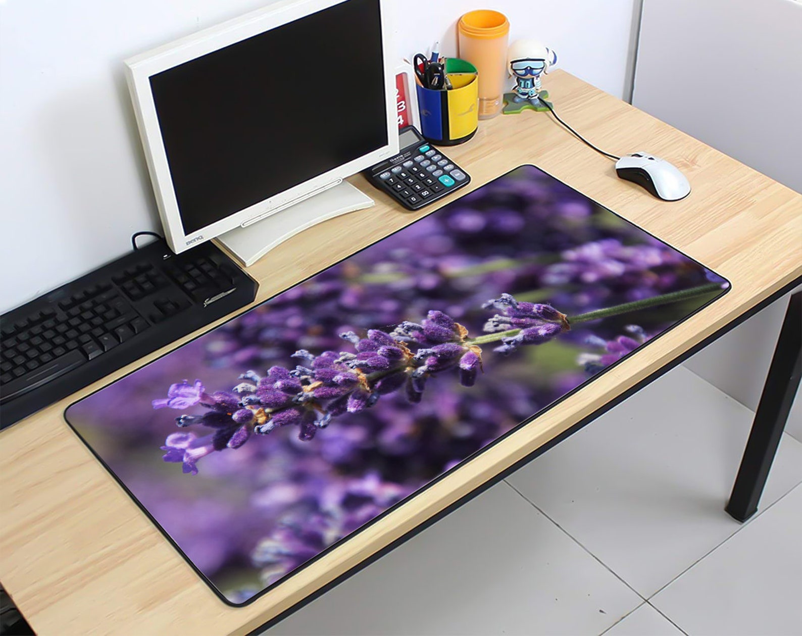 Lavender Desk Mat Purple Flowers Desk Mat Purple Flowers Mouse Etsy