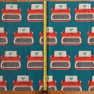 Melody Miller Typewriter canvas retro fabric by Kokka Fabric