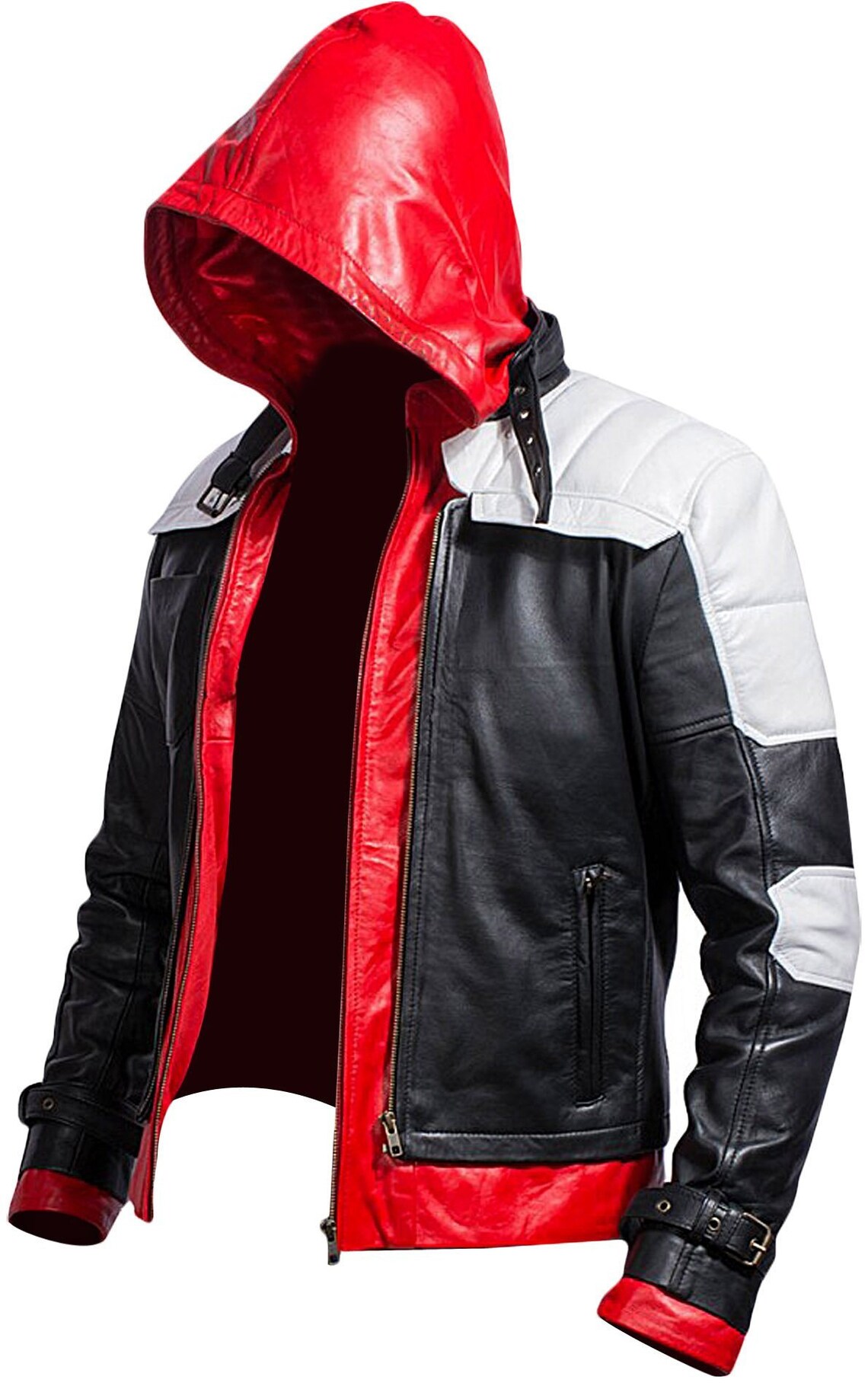 Red Hood Arkham Real Leather Jacket Etsy