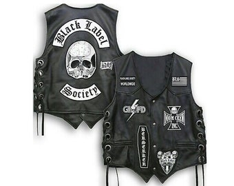 Black Label Society Genuine Leather Vest Jacket