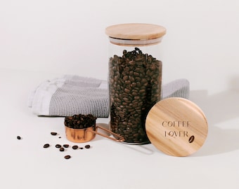 Storage jar with acacia wood lid | 1000ml capacity | Cookie jar | cereal box | Coffee can