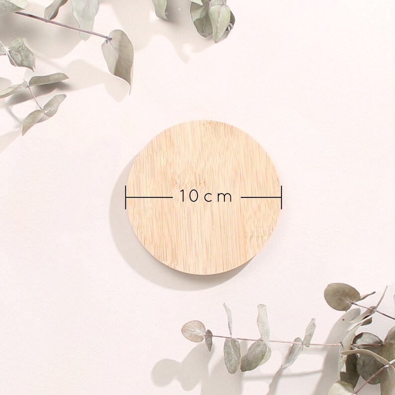 Untersetzer aus Bambus Holz personalisierbar zum verschenken oder als Tischdekoration Bild 5