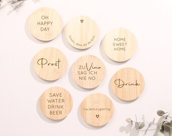 Bamboo coasters | individually personalizable | as a gift or as table decoration