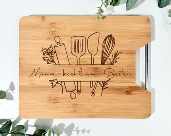 Bamboo board with handle | 32.5x25 | individually personalizable | Grill | Father's Day | Mother's Day | Birthday | Cutting board | Serving board